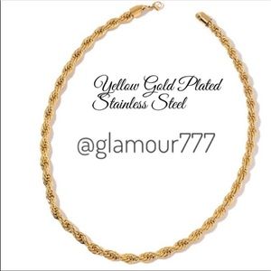 Yellow Gold Plated Stainless Steel Rope Chain